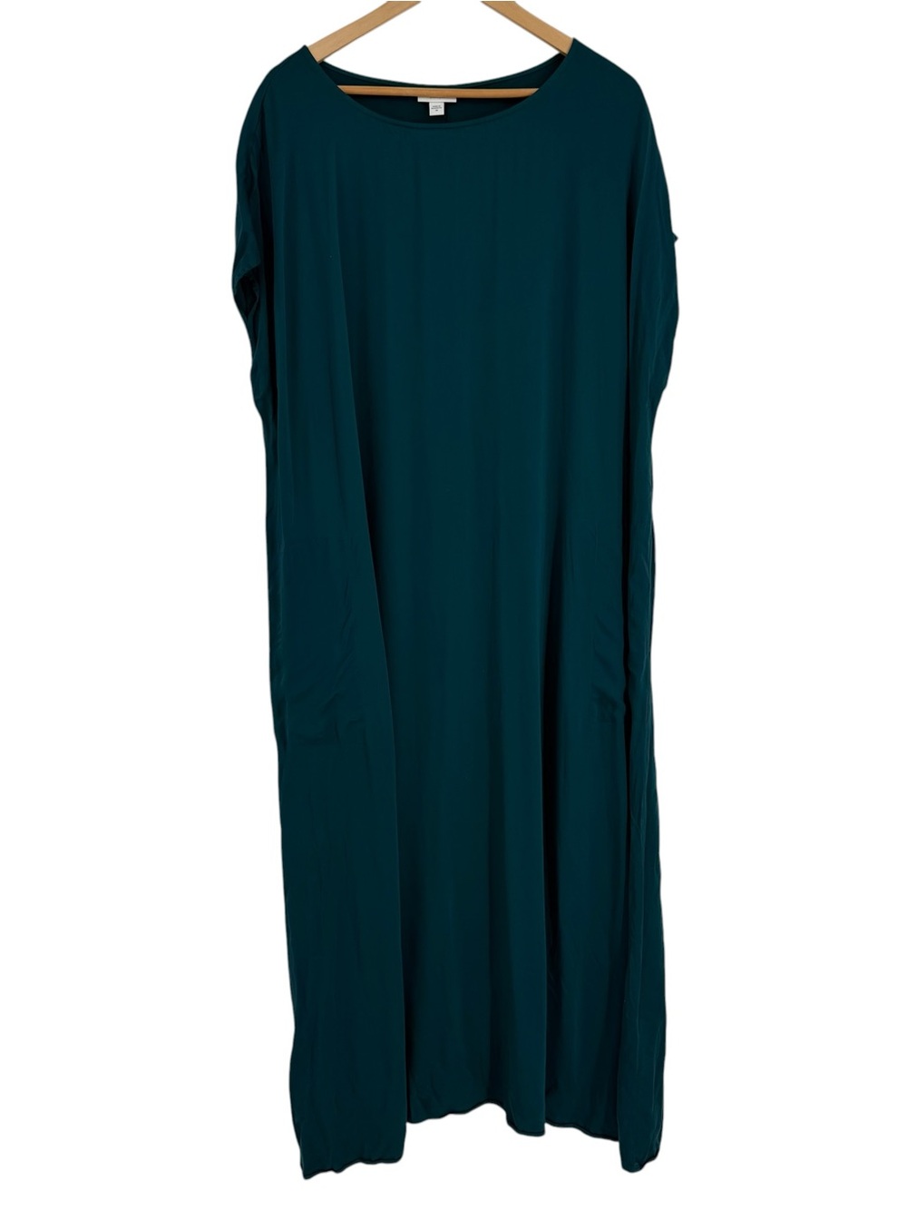 Pure J. JILL Maxi Dress Size 2X Green Cap Sleeves Lightweight Tunic Pockets